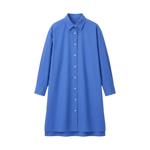 Vestido camisero de algodón