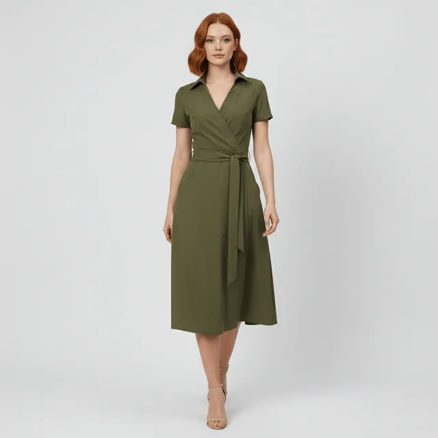 Vestido cruzado de viscosa